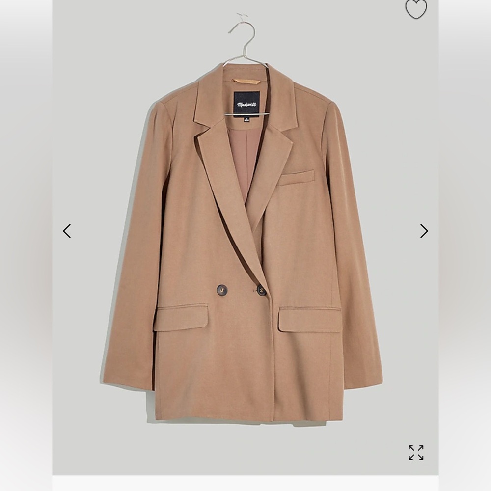 Madewell tan oversized blazer large Nwt
